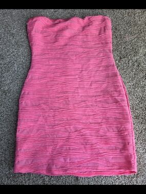 Deb Strapless Pink Ruched Bodycon Dress